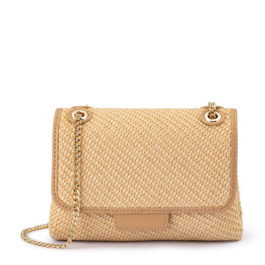 Olga Berg ALEXA Woven Shoulder Bag (Natural)