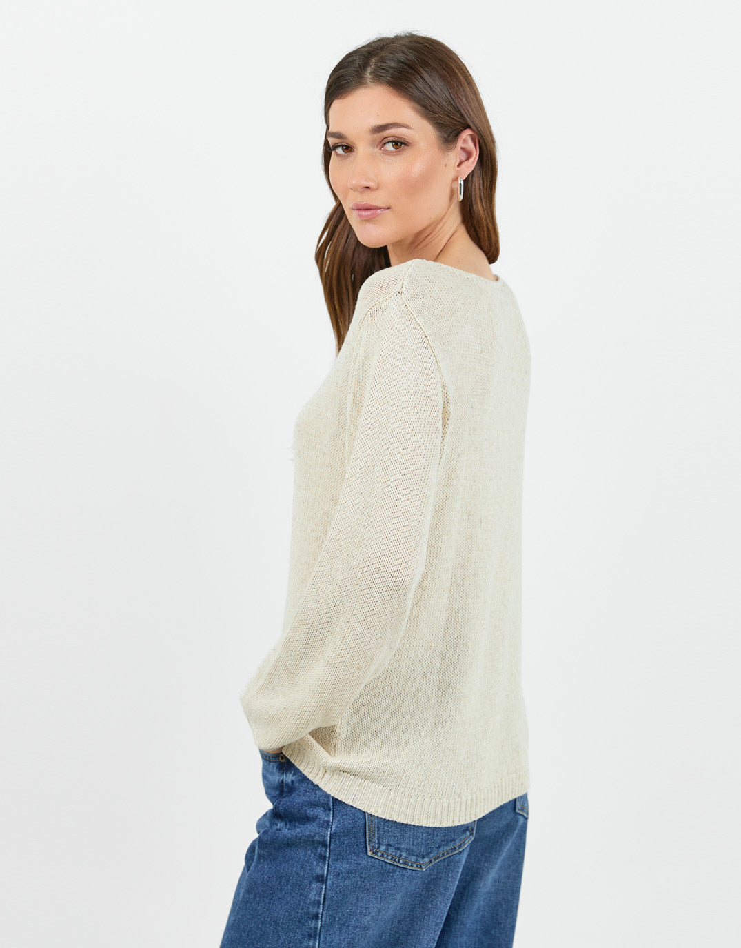 Among The Brave Eventide Boat Neck Long Sleeve Jumper (Natural)