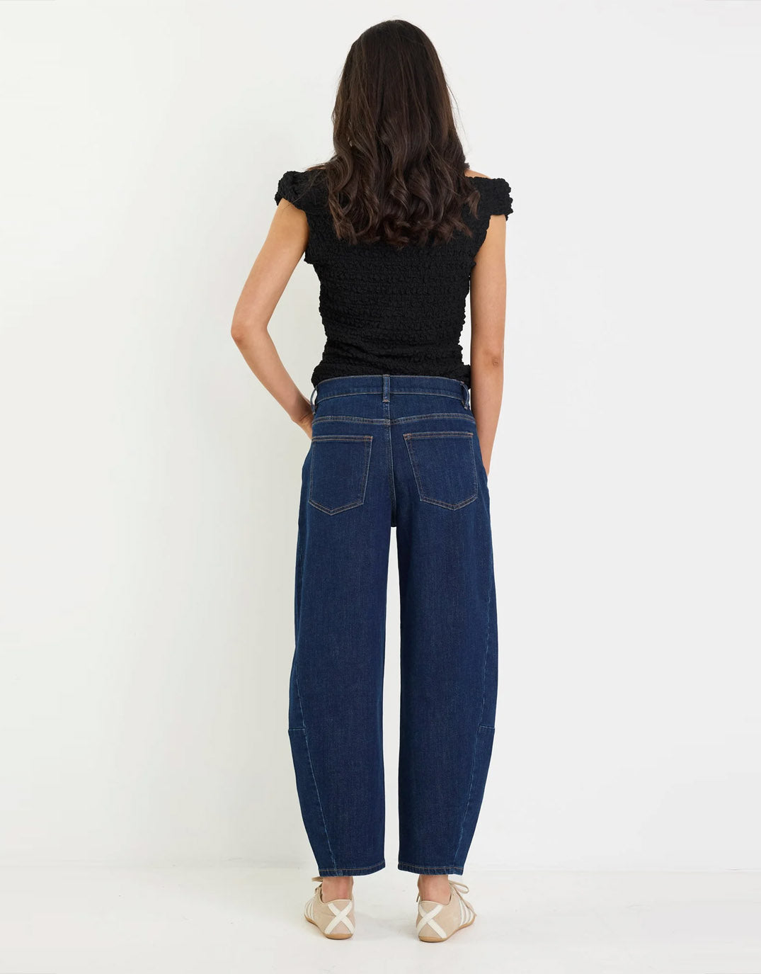 Among The Brave Graduate Stretch Barrel Jeans (Dark Blue)