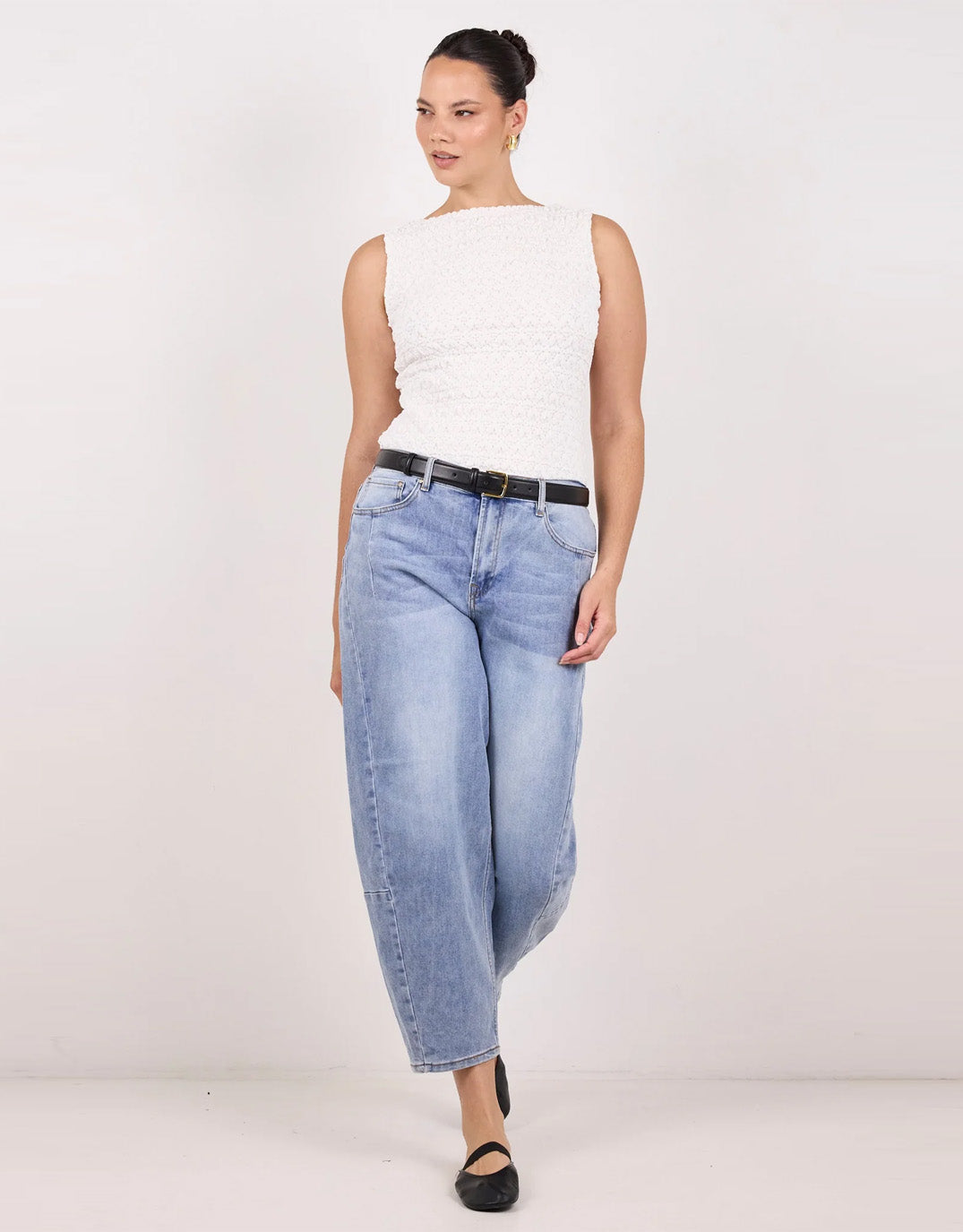 Among The Brave Graduate Stretch Barrel Jeans (Light Blue)