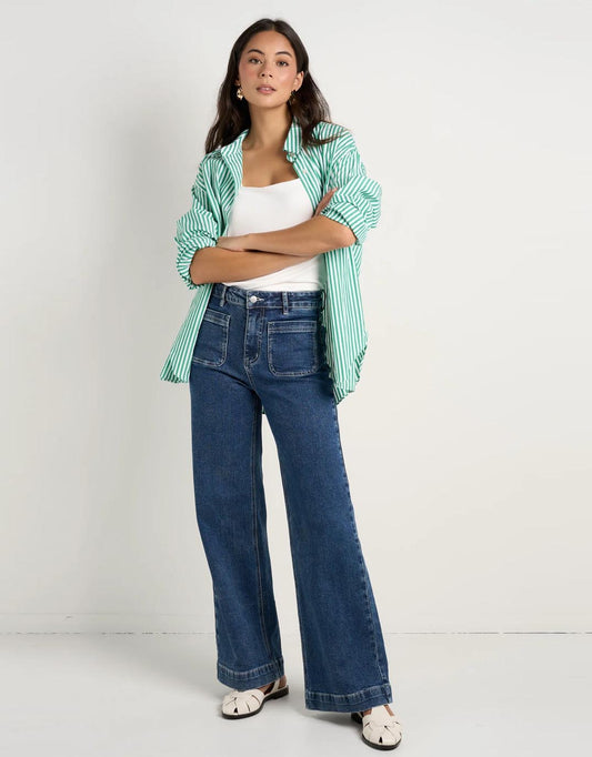 Zoey High Rise Stretch Denim Jean - (Mineral Blue)