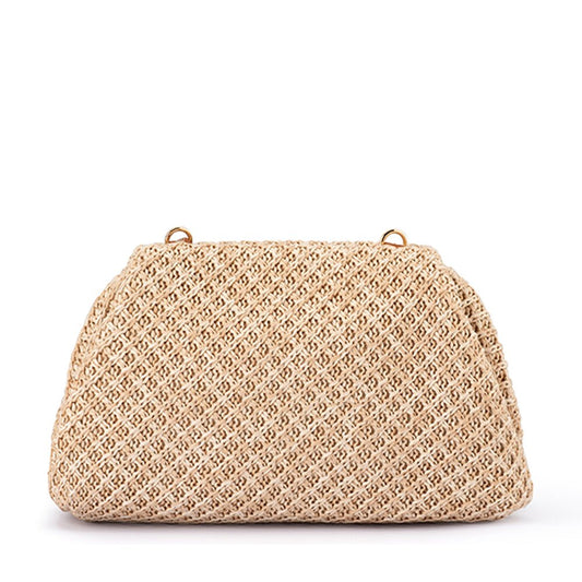 Olga Berg ANNA Woven Clutch (Natural)