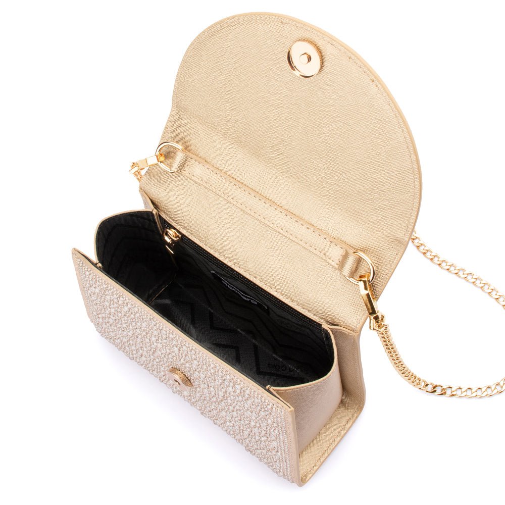 Olga Berg ANNABEL Crystal Top Handle (Champagne)