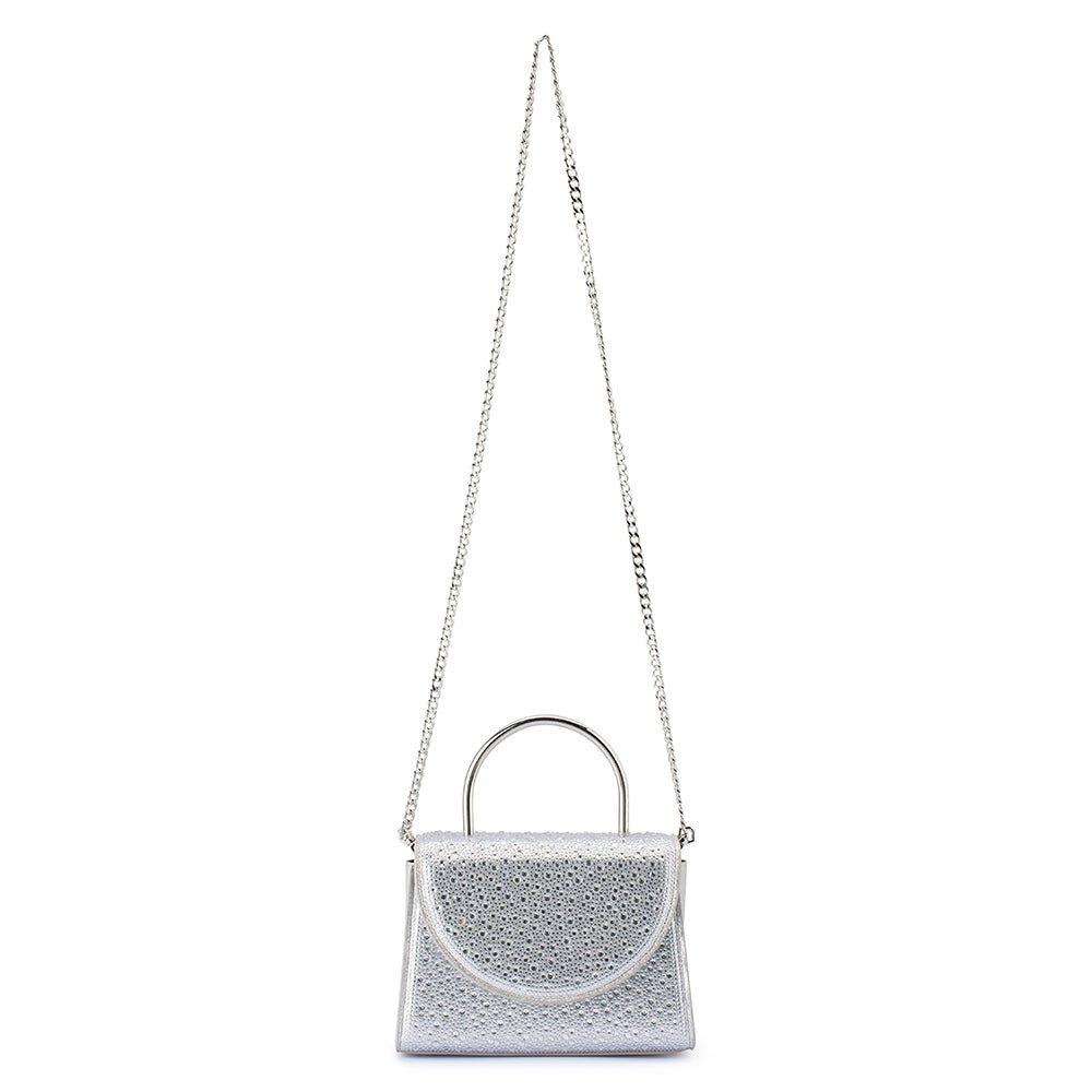Olga Berg ANNABEL Crystal Top Handle (Silver)