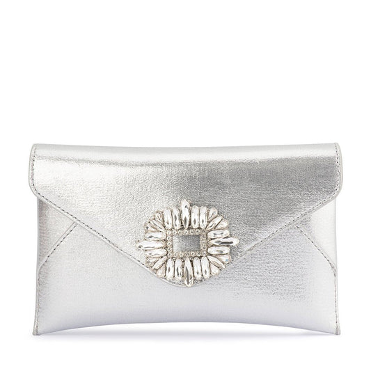 Olga Berg ANTONIA Envelope Clutch (Silver)