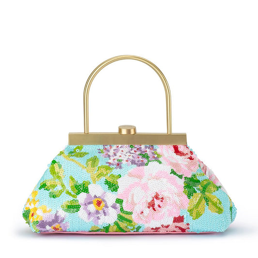 Olga Berg AUDREY Sequin Top Handle (Aqua)