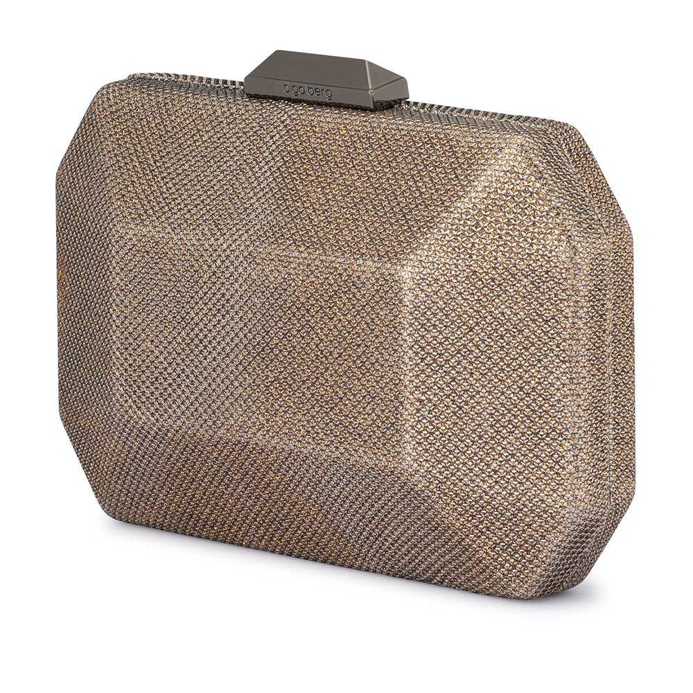 Olga Berg AVERY Faceted Clutch (Bronze)