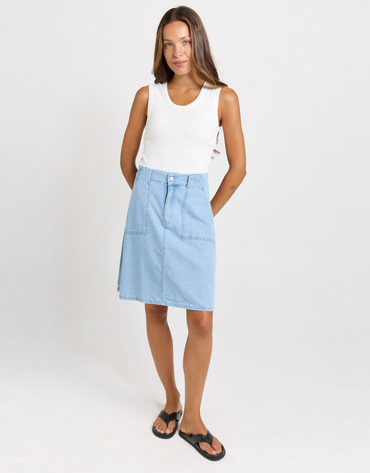 Betty Basics Aida Denim Skirt (Medium Wash)