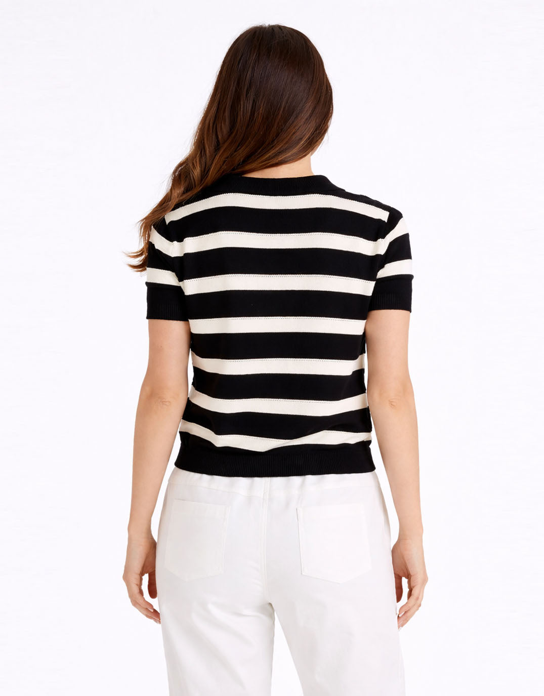 Betty Basics Salford Knit Polo (Cream/Black)
