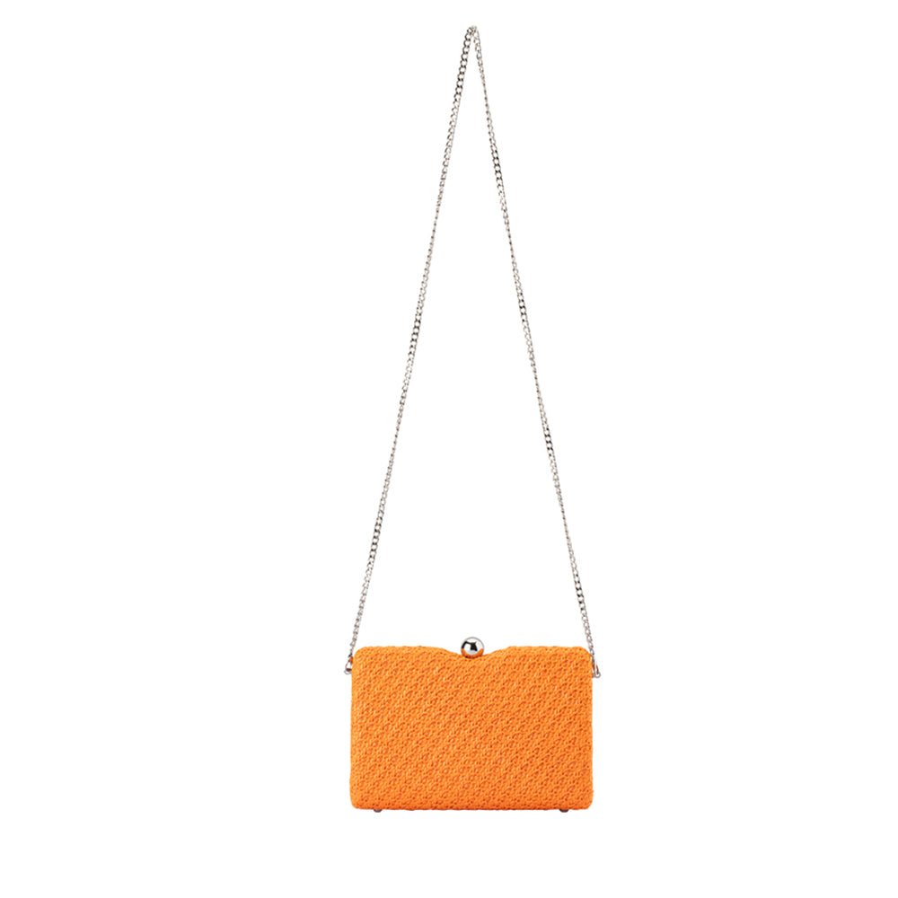 Olga Berg BIRDIE Textural Handle Bag (Orange)
