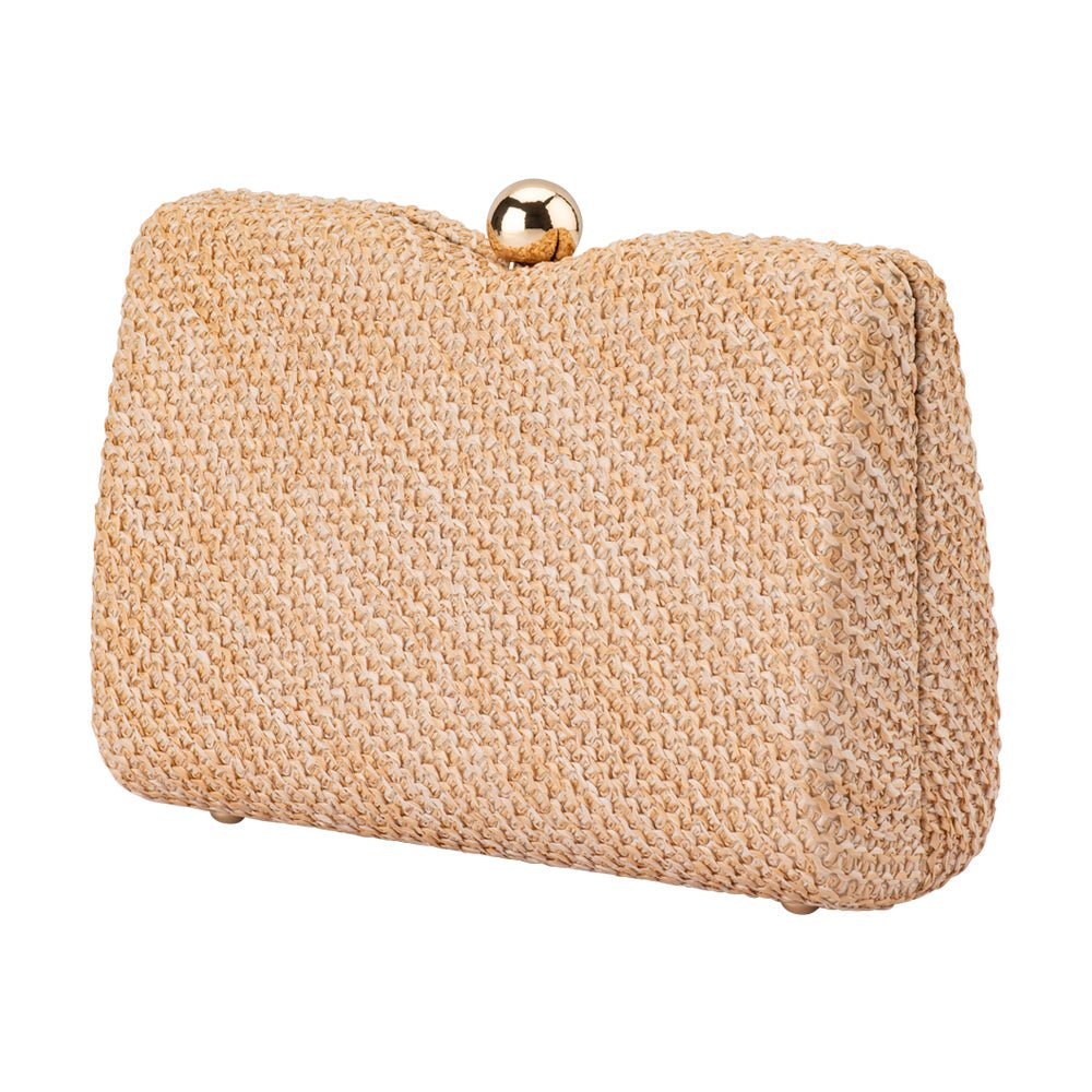 Olga Berg BIRDIE Textural Handle Bag (Natural)