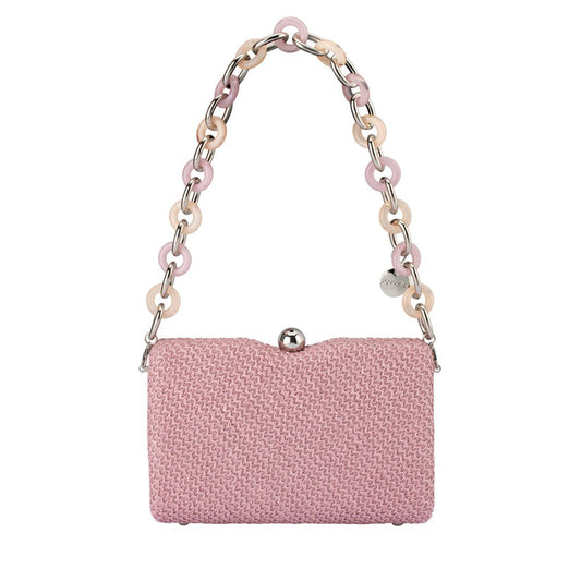Olga Berg BIRDIE Textural Handle Bag (Pink)