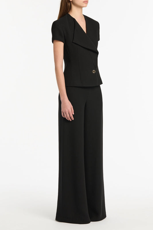 Carla Zampatti Crepe Double-Breasted Vest (Black)