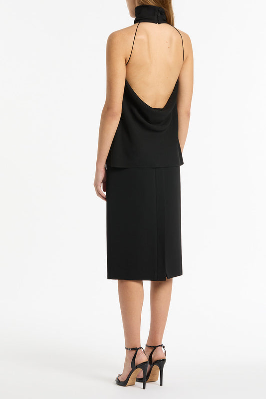Carla Zampatti Crepe Halter Top (Black)
