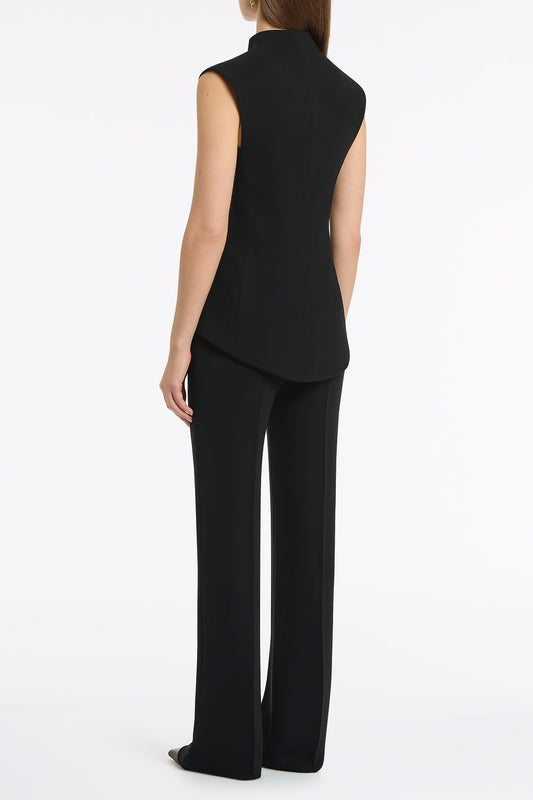 Carla Zampatti Crepe High Neck Fitted Bodice (Black)