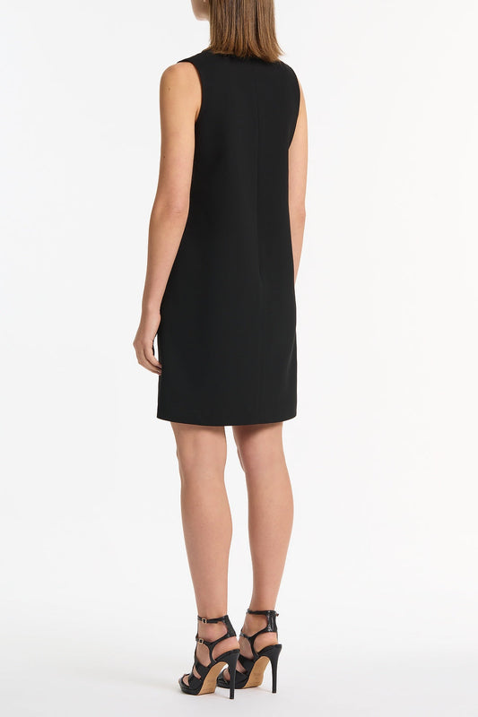 Carla Zampatti Crepe Scoop Neck Shift Dress (Black)