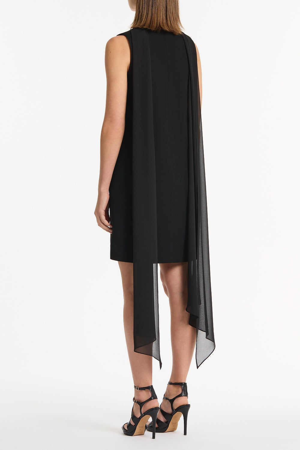 Carla Zampatti Crepe Scoop Neck Shift Dress (Black)