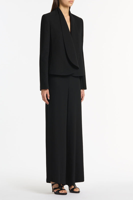 Carla Zampatti Crepe Shawl Collar Jacket (Black)