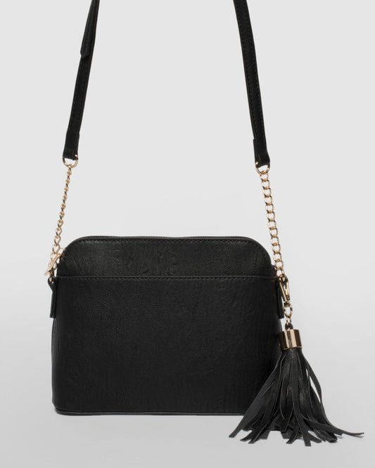 Colette Karen Tassel Crossbody Bag (Black)