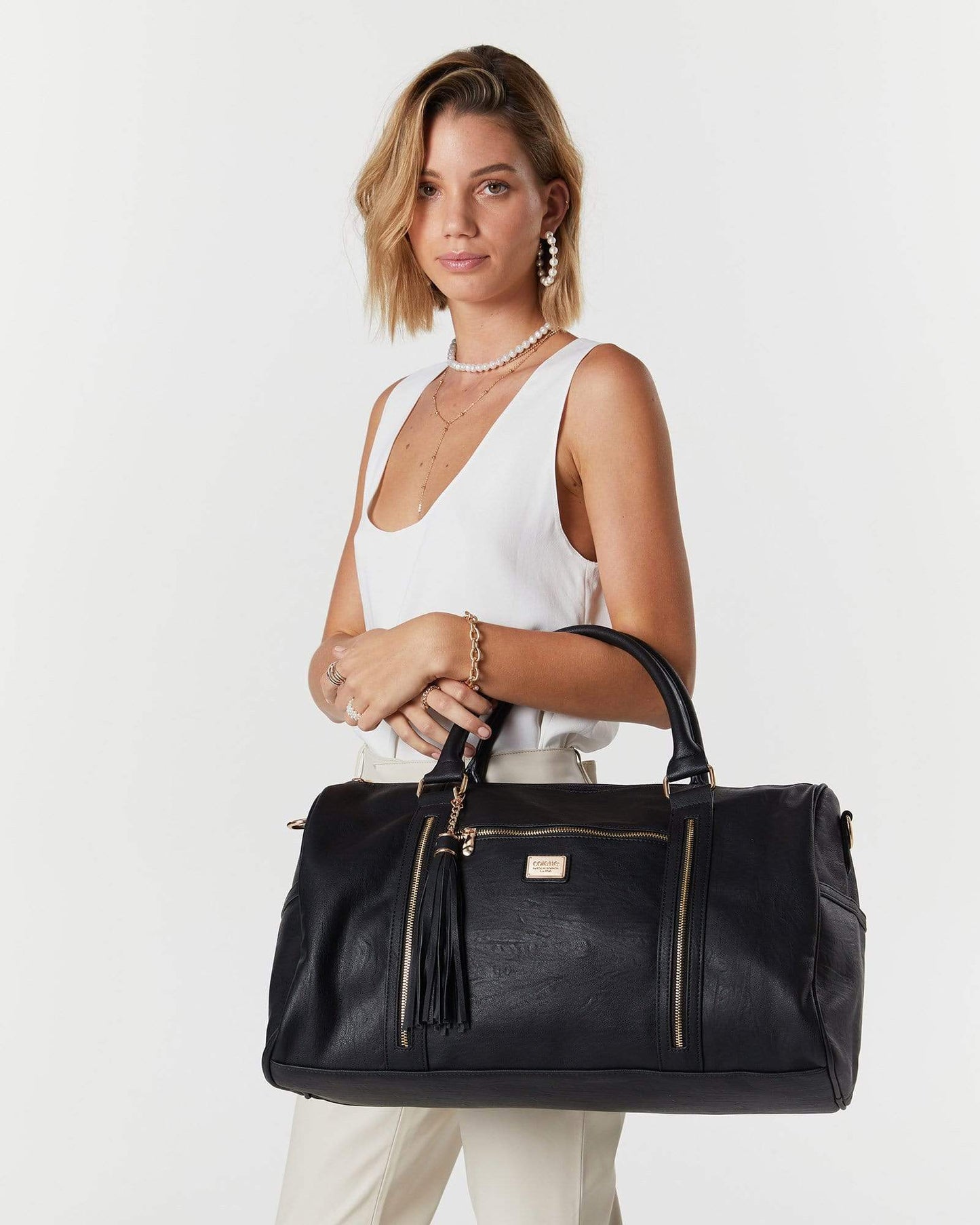 Colette by Colette Hayman Black Kelly Overnight Bag (Print)