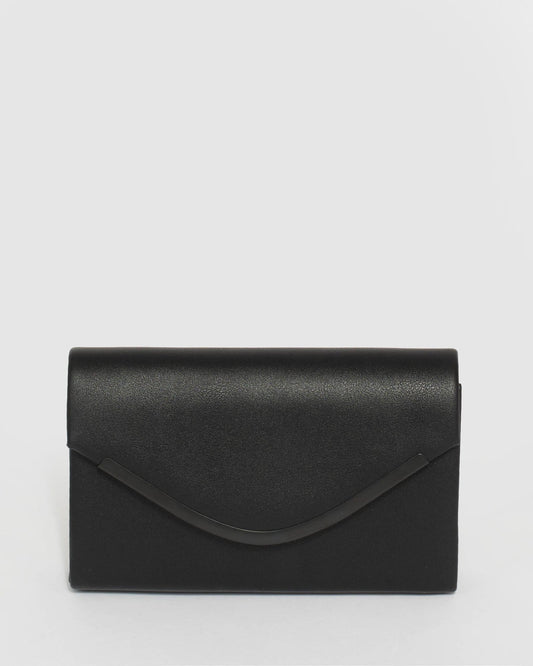 Colette Lila Curve Clutch Bag (Black)