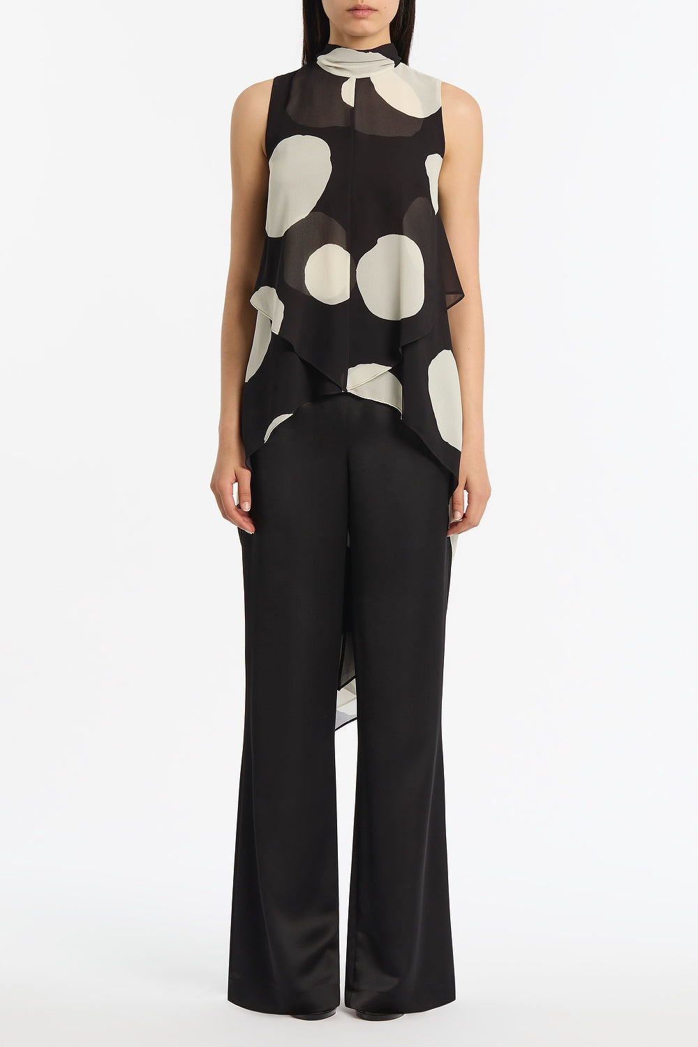 Carla Zampatti Lustre Satin Elastic Pant (Black)