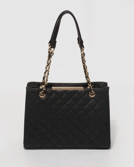 Colette Megan Quilted Tote Bag (Black)