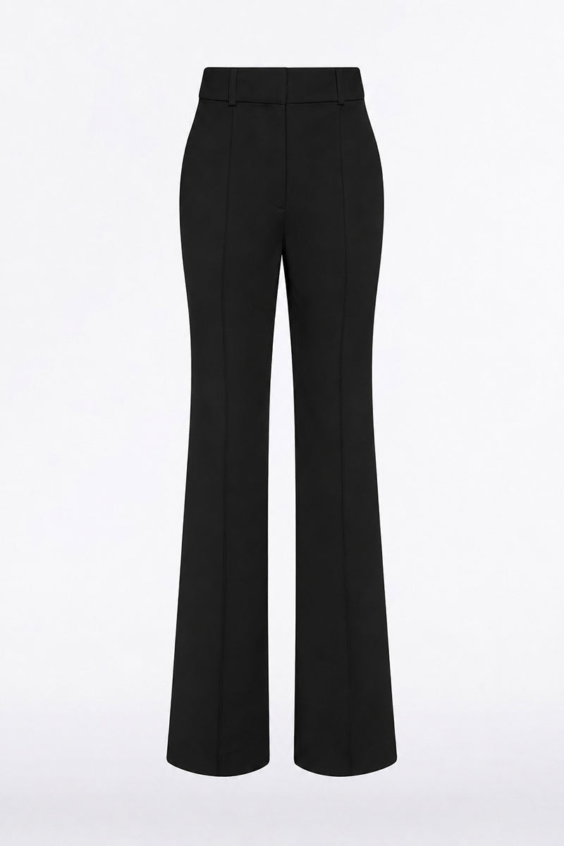 Carla Zampatti Crepe Pintuck Flared Pant (Black)