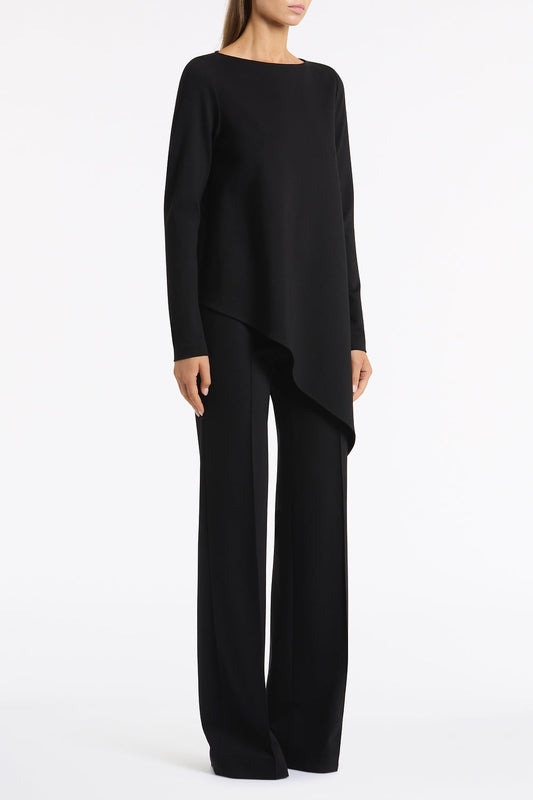 Carla Zampatti Ponte Asymmetric Top (Black)