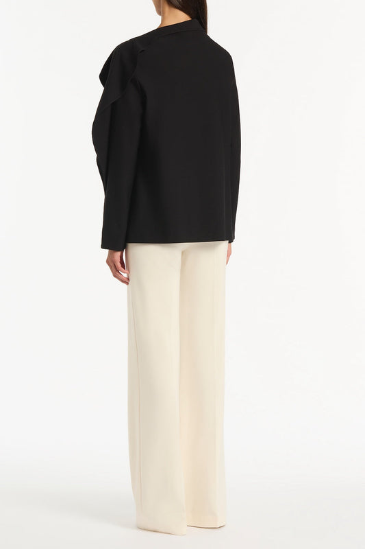 Carla Zampatti Ponte Shoulder Detail Top (Black)