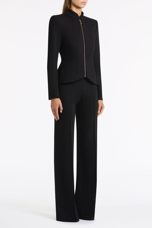 Carla Zampatti Ponte Zip Front Jacket (Black)