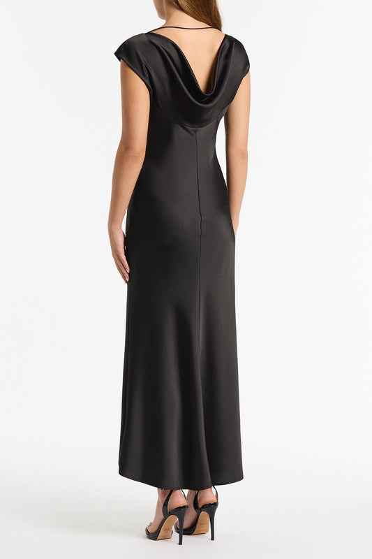 Carla Zampatti Satin Cowl Back Dress (Black)