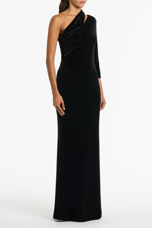 Carla Zampatti Velvet Column Skirt (Black)