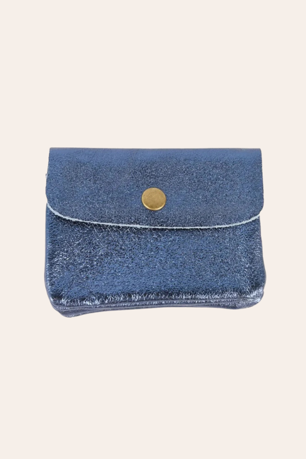 Image of Coin Purses. Productname: Coin Purse | Metallic Blue Jeans in Blue colour by brand - Kabana