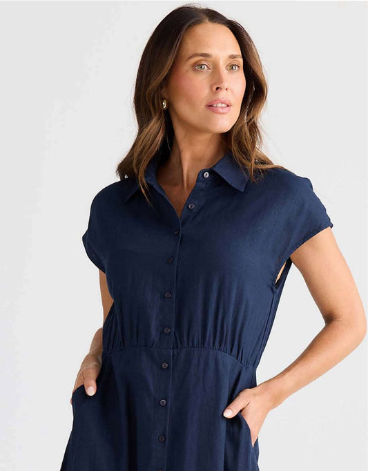Musings Dress - (Navy)