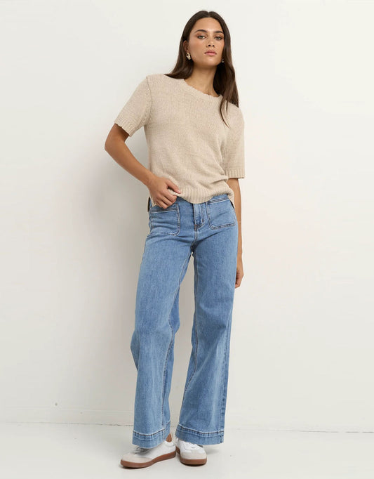 By Rosa Loveable Tape Yarn Knit Tee (Natural)