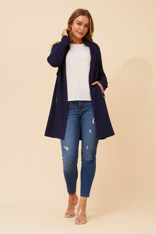 Caroline Morgan Australia LACEY SOLID CARDIGAN (Navy)