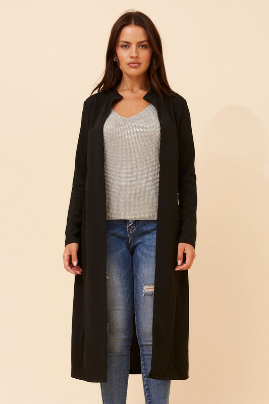 Caroline Morgan Australia ADELLA LONGLINE CARDIGAN (Black)