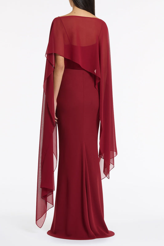 Carla Zampatti Cabernet Georgette Cascata Wrap (Red)