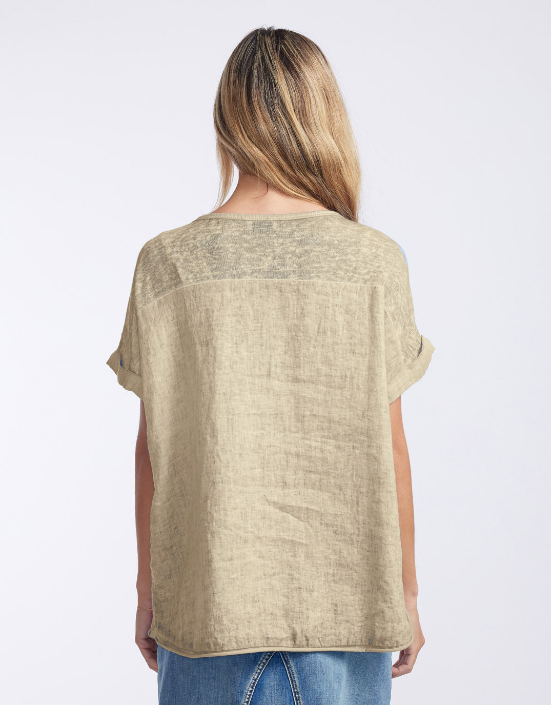 Love From Italy Calypso Linen Short Sleeve Top (Natural)