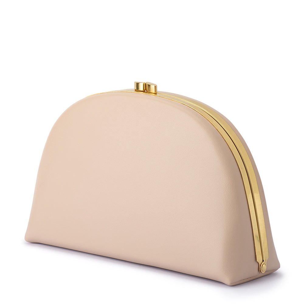 Olga Berg CELESTE Curved Clutch (Natural)