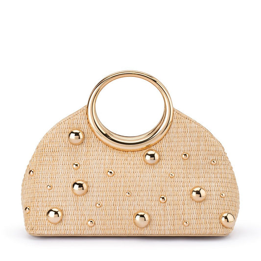 Olga Berg CHARLOTTE Woven Top Handle (Natural)