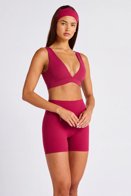 NEW ALLFENIX CloudCore Deep V-Neck Sports Bra (Cherry)