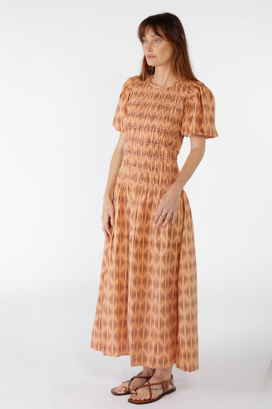 Cowgirl Surfer Mano Shirred Maxi Chocolate (Red)