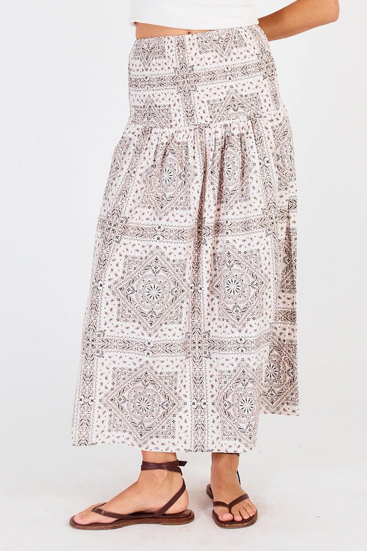 Cowgirl Nudo Shirred Skirt Cream (Red)