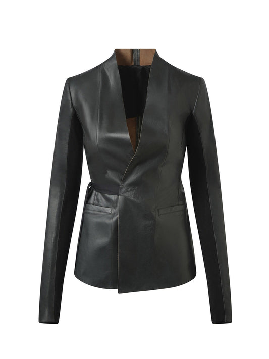 RICK OWENS Hollywood Leather Jacket (Black)