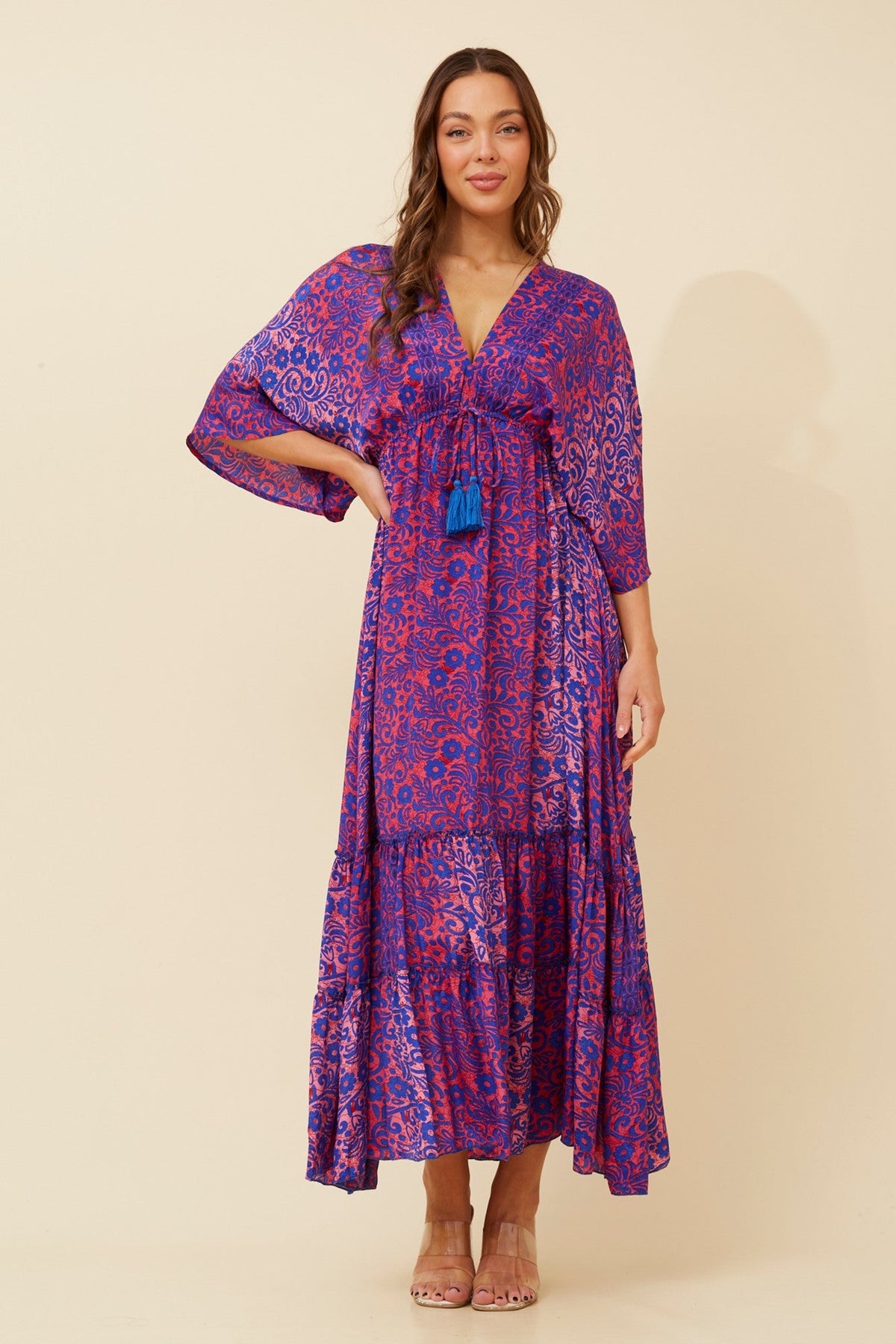Image of Dresses. Product name - CHANDRA BOHO MAXI DRESS in Green/Blue colour by brand - MYSTIC MONSOON