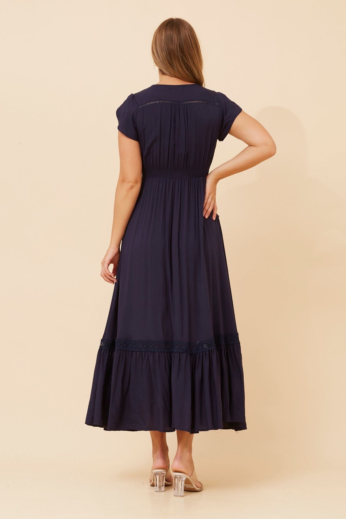 Caroline Morgan Australia MOROCCO MAXI DRESS (Navy)
