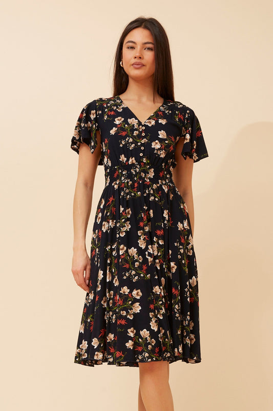 SANDY FLORAL DRESS (Multi Navy)