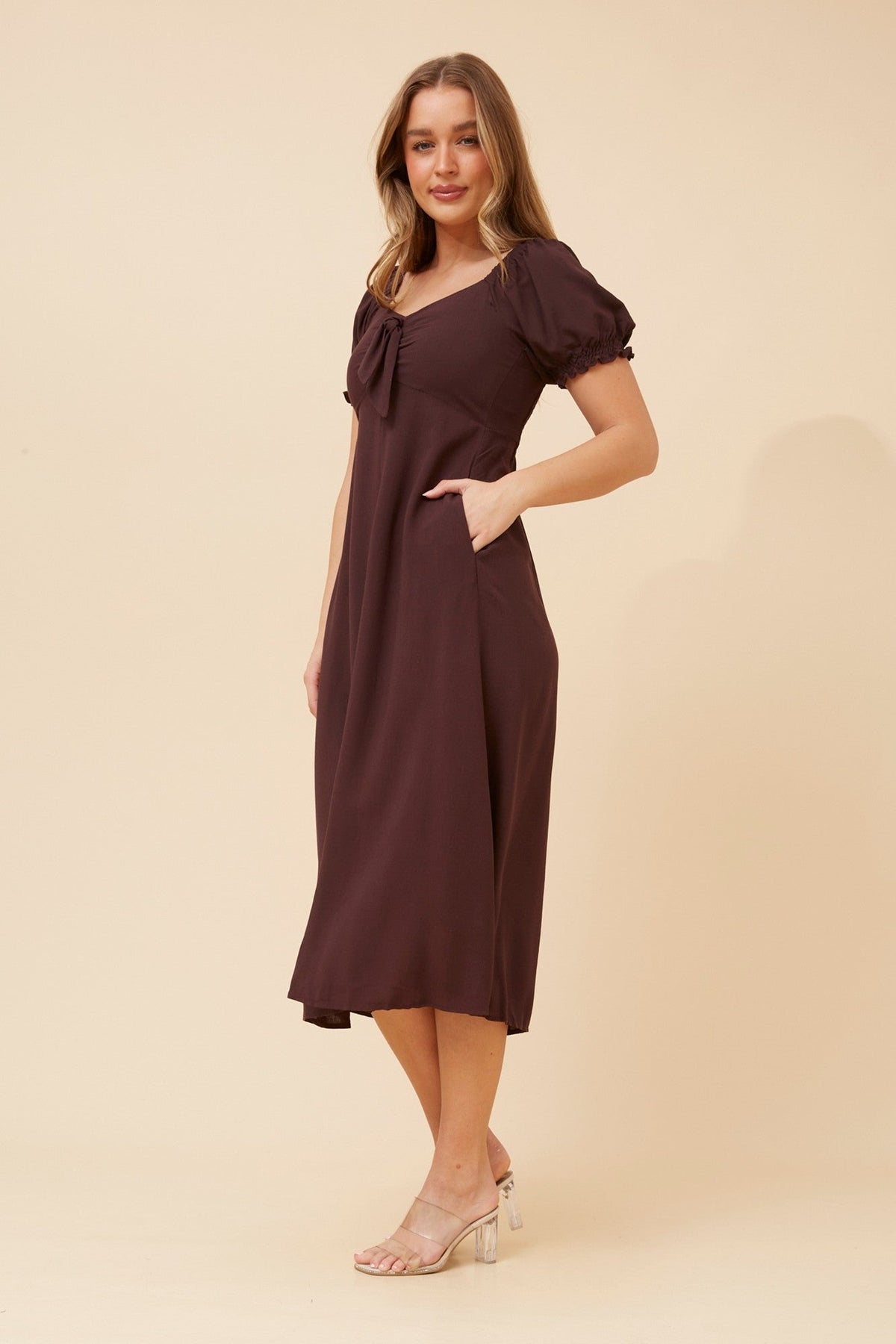 Caroline Morgan Australia FAITH BOW FRONT DRESS (Jade)
